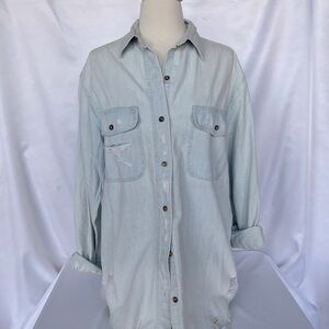 One Teaspoon Everyday Chambray Denim Button Down Shirt